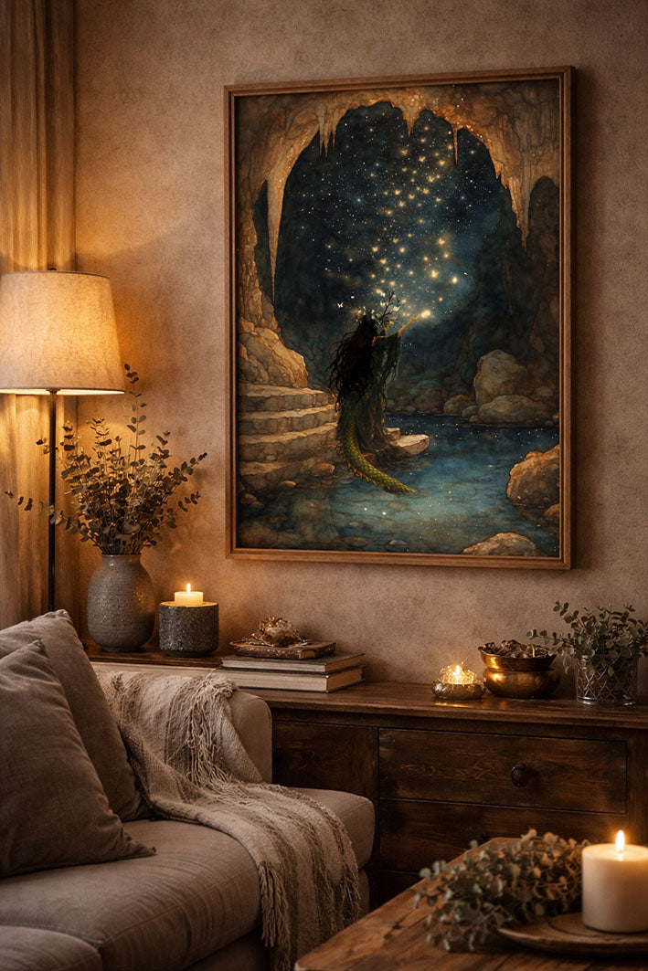 Drakgudinnan i grottan – Fine Art Print
