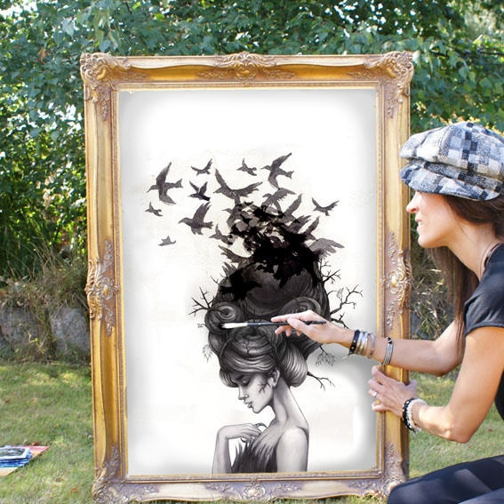 Konstprint Ravens Lady