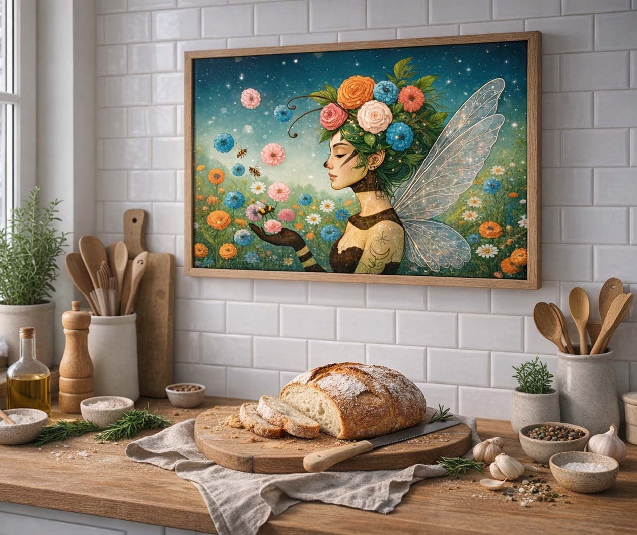 Blomgudinnan — konstprint