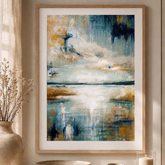 ORIGINALKONSTVERK med ram: Gulddis 30x40 cm