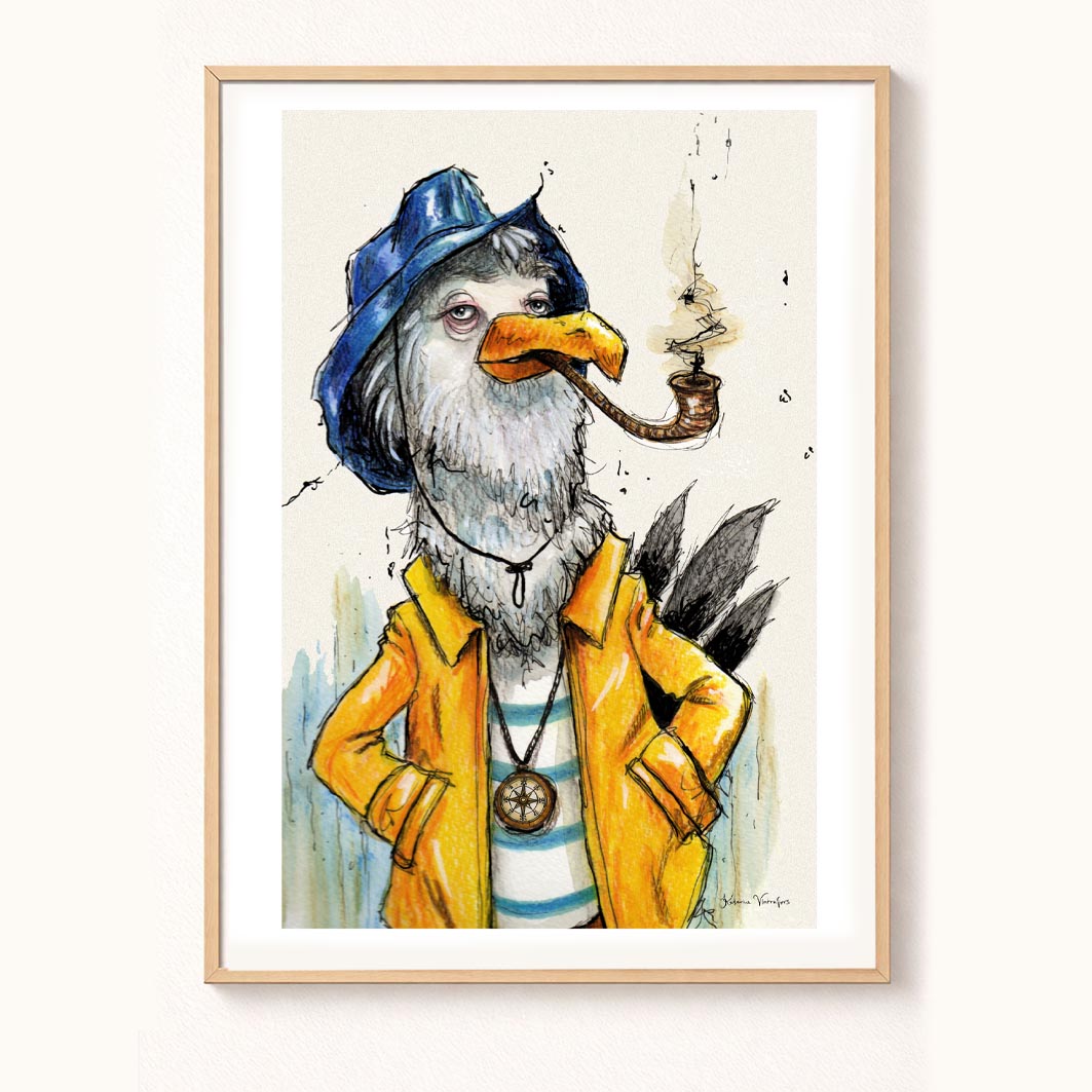 Måsen Kaj Fine Art Print – RÅÅ