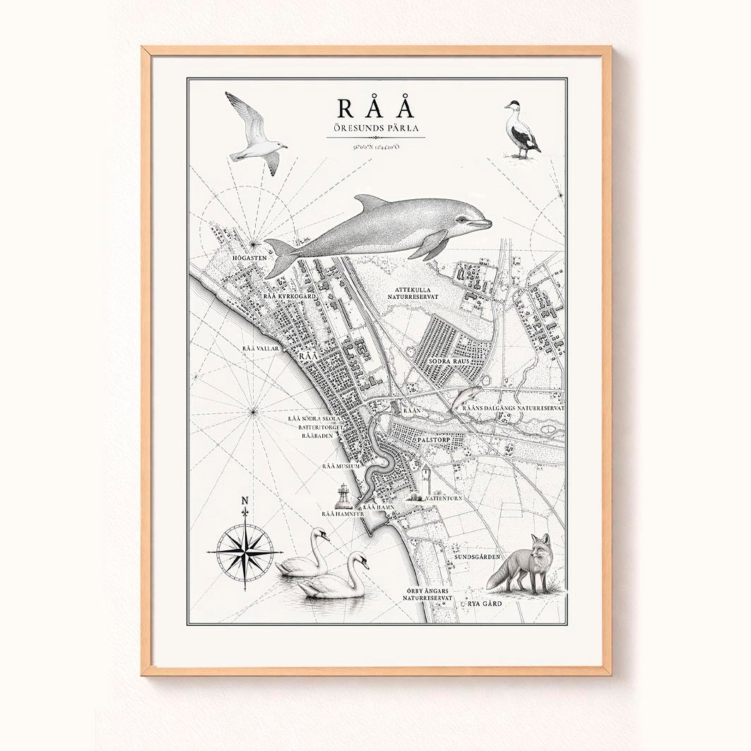 Karta Råå Öresunds pärla – Fine Art Print | Råå