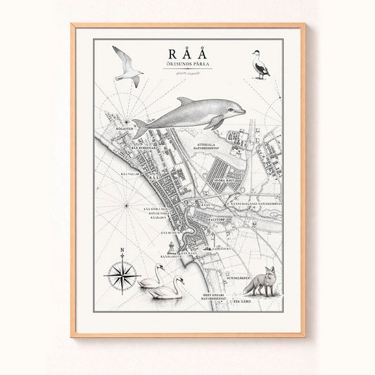 Karta Råå Öresunds pärla – Fine Art Print | Råå