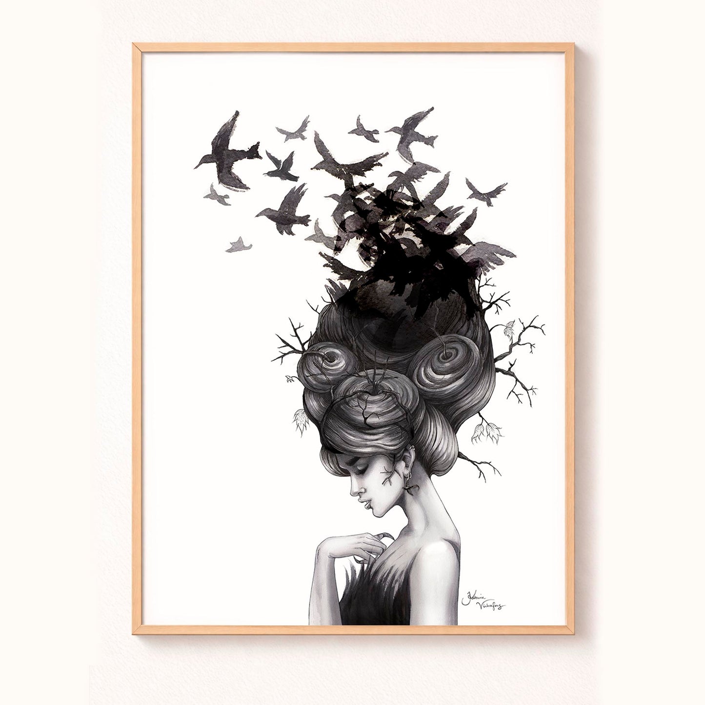 Konstprint Ravens Lady