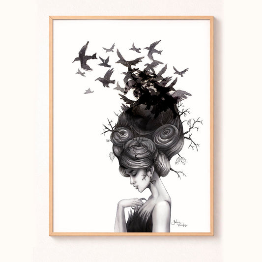 Konstprint Ravens Lady