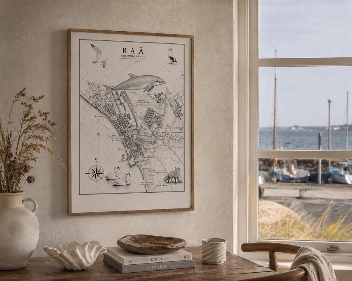 Karta Råå Öresunds pärla – Fine Art Print | Råå