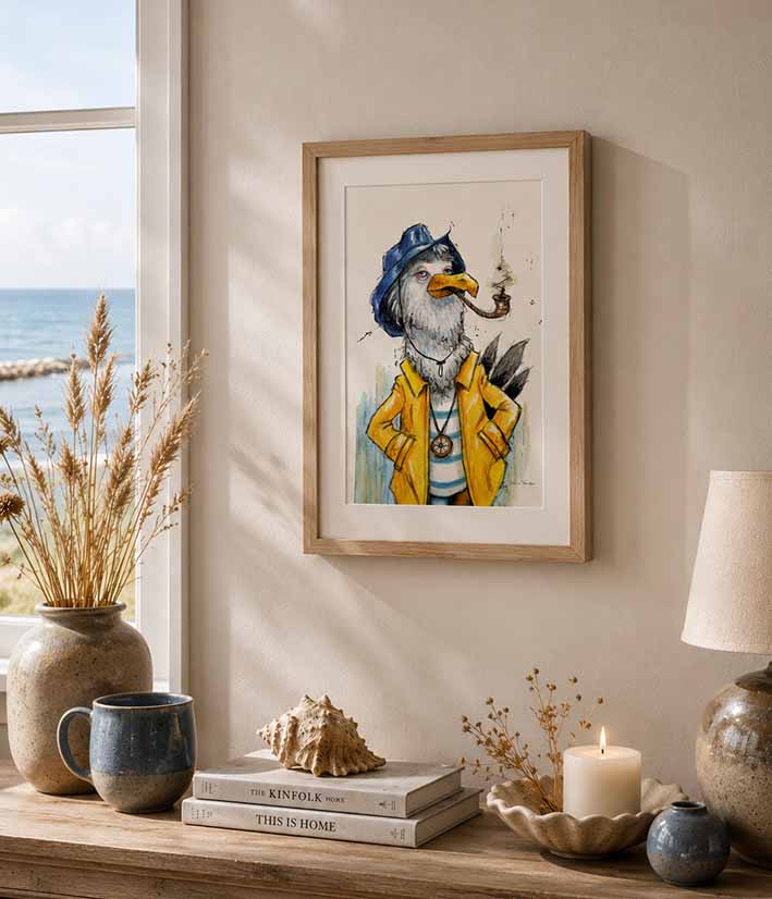 Måsen Kaj Fine Art Print – RÅÅ