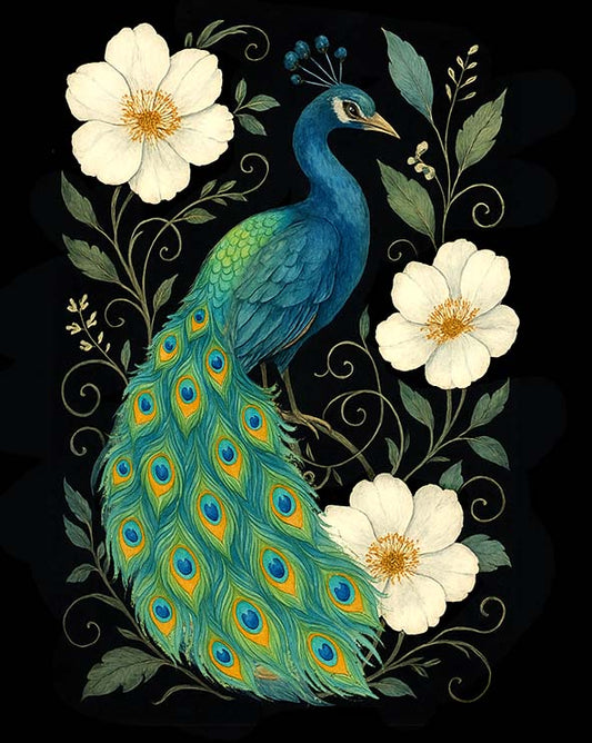 Påfågel — konstprint