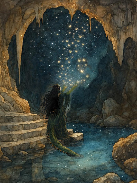 Drakgudinnan i grottan — konstprint