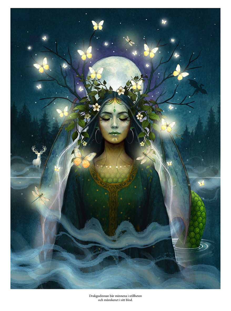 Drakgudinnan — konstprint