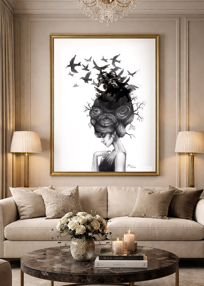 Konstprint Ravens Lady