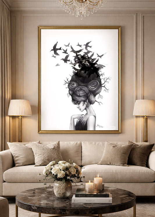 Konstprint Ravens Lady