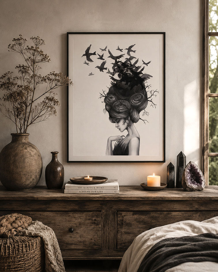 Konstprint Ravens Lady