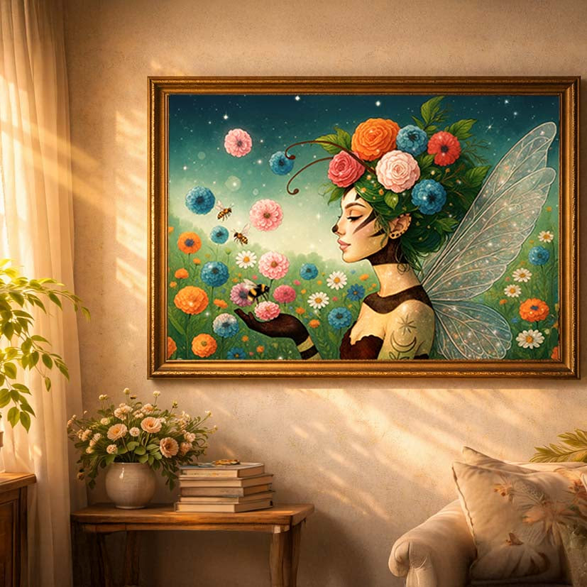 Blomgudinnan — konstprint