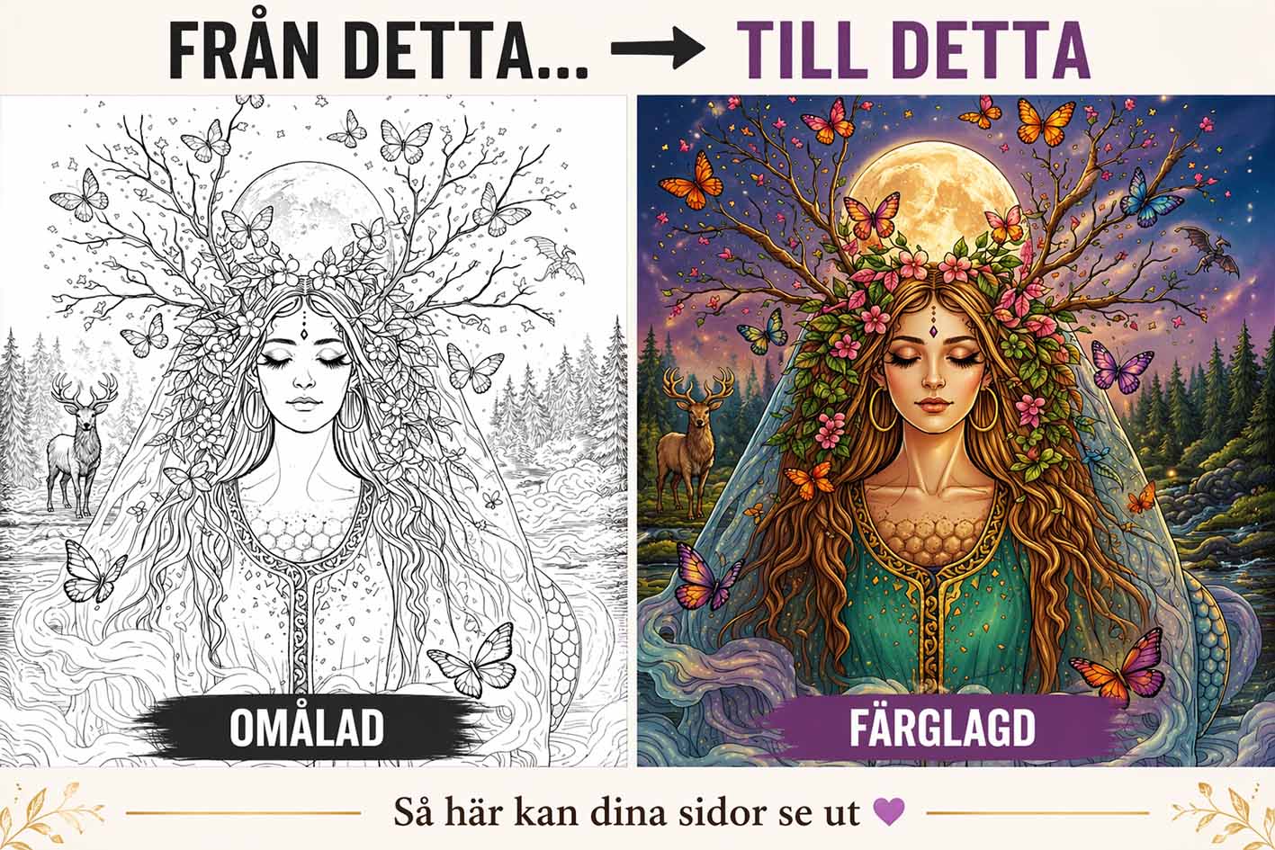 Månsystrar och väsen – en konstnärlig målarbok med handtecknade original